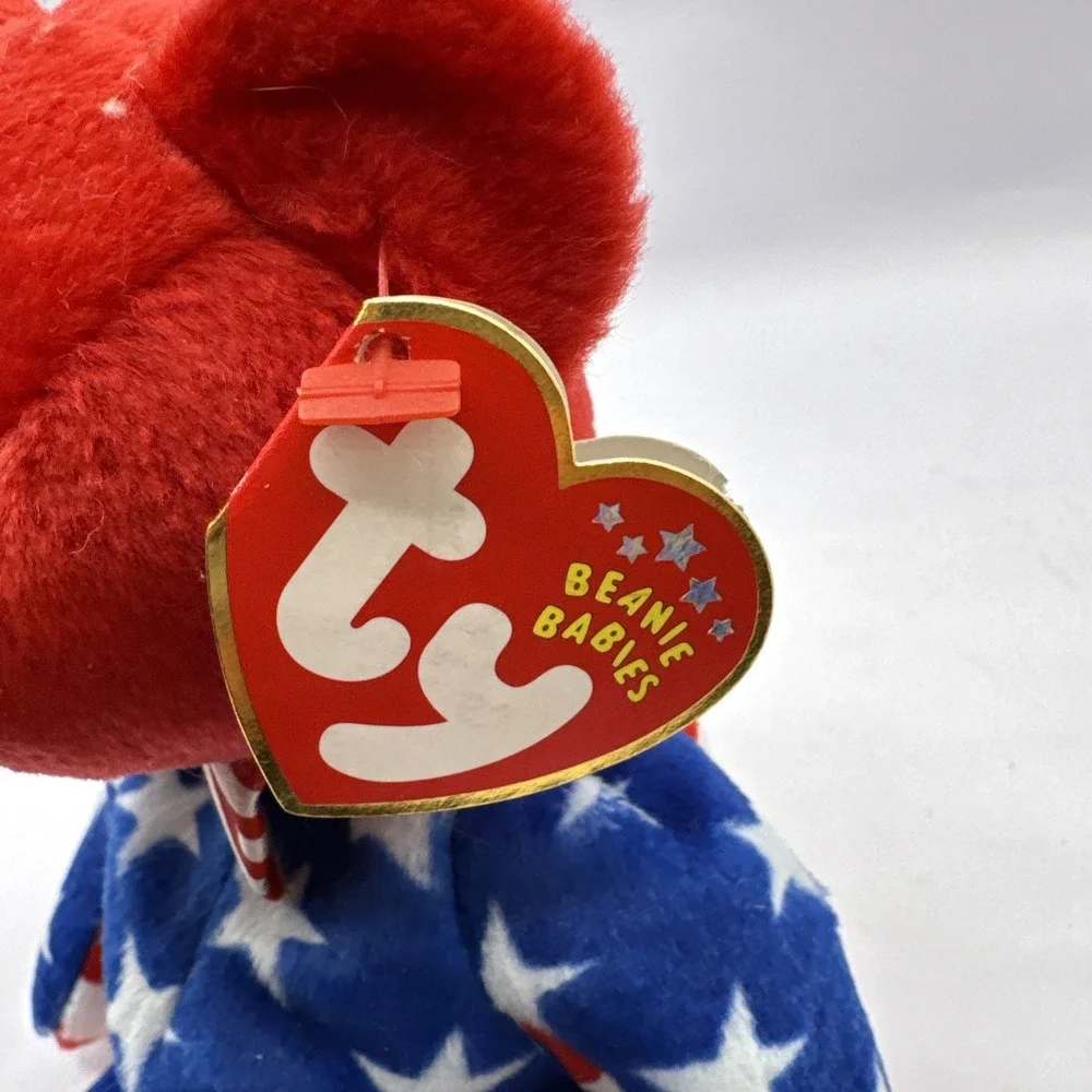 Ty Beanie Baby 2001 - Liberty the Bear (Red Head Version) - Rare, Retired, Error